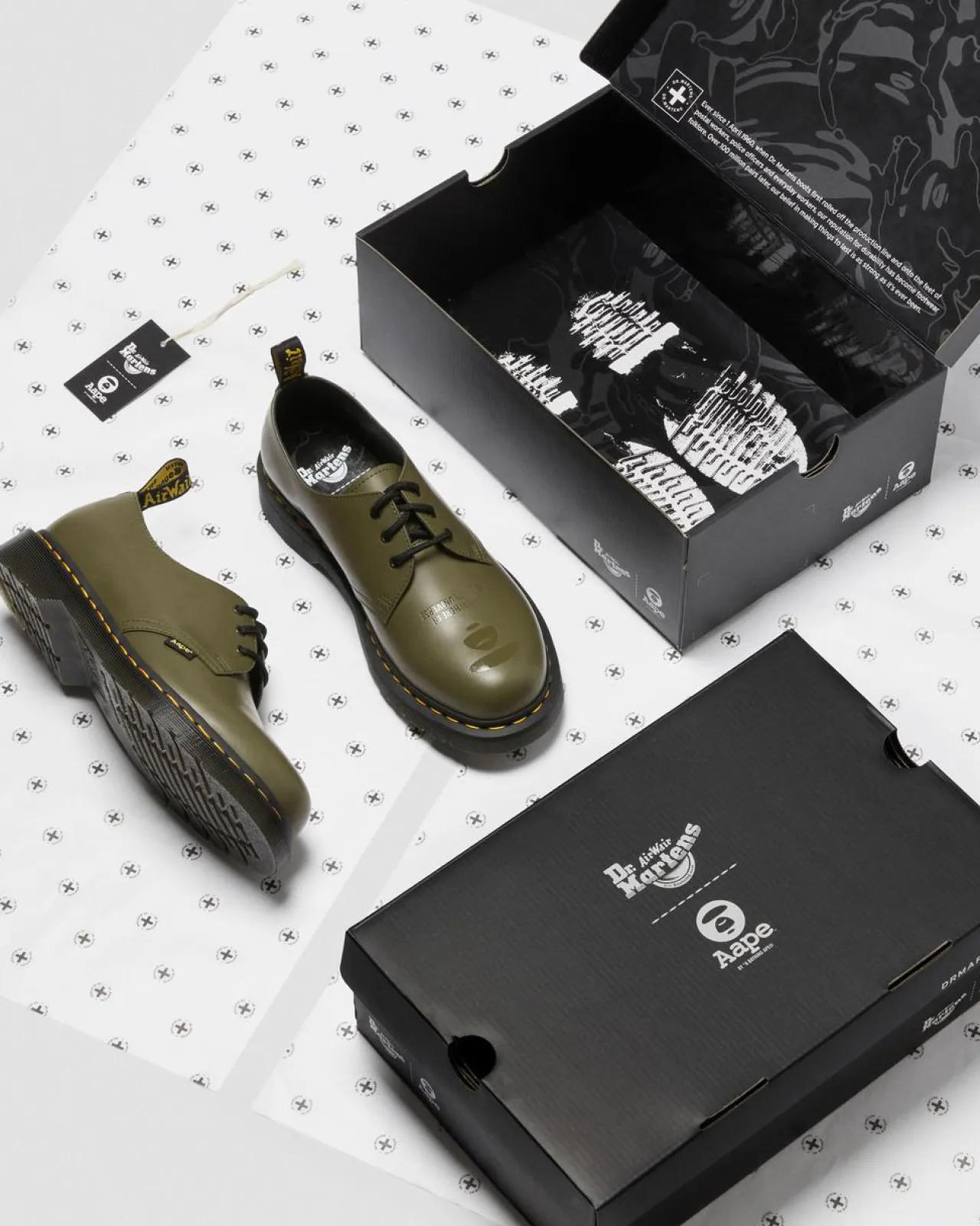 Dr. Martens 1461 AAPE Smooth Leren Schoenen^UNISEX Veterschoenen|Schoenen