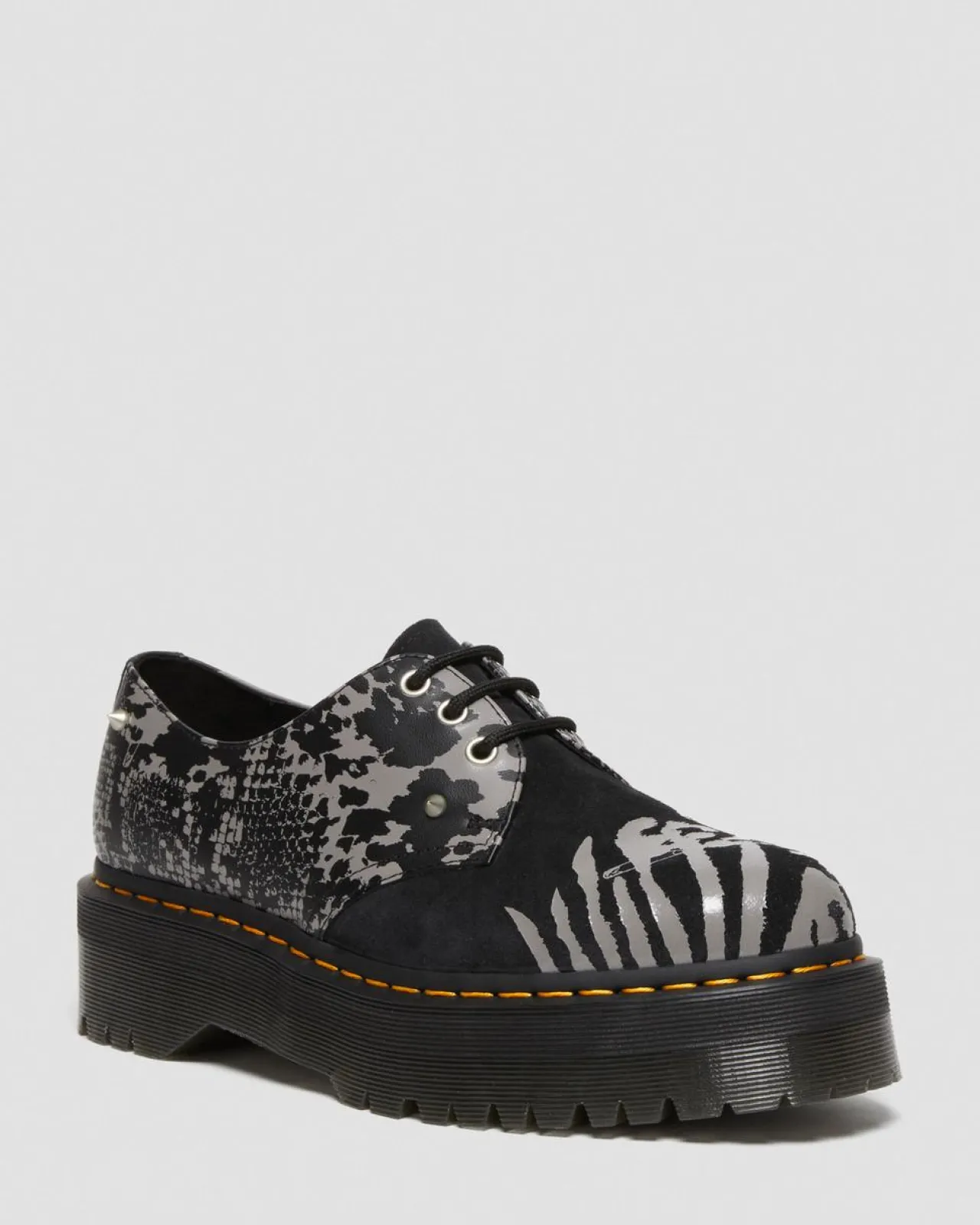 Dr. Martens 1461 Animal Clash Leren & Suède Platform Schoenen^MENS Heren Sale|Veterschoenen