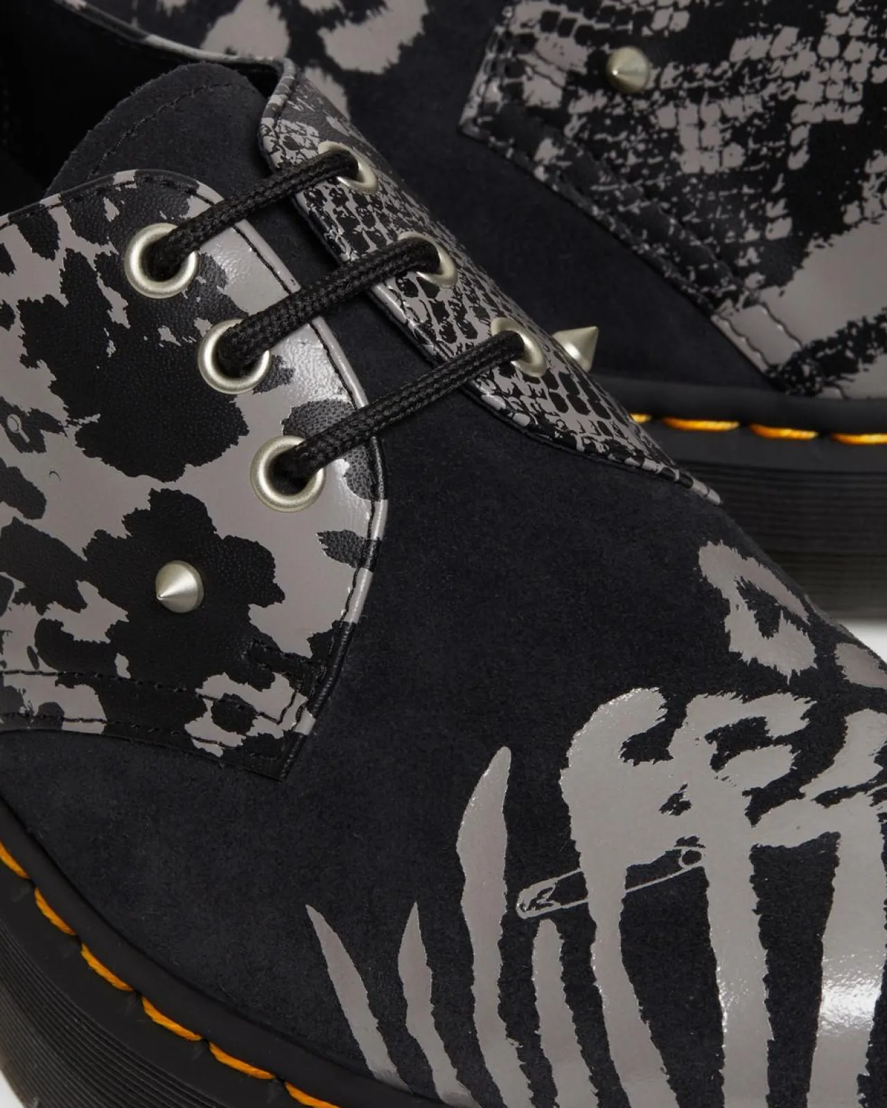 Dr. Martens 1461 Animal Clash Leren & Suède Platform Schoenen^MENS Heren Sale|Veterschoenen
