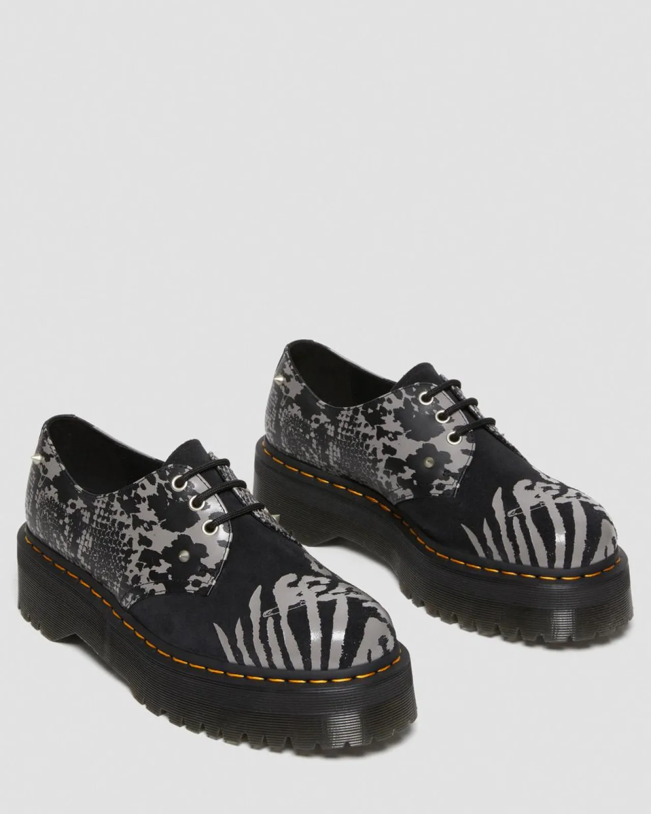 Dr. Martens 1461 Animal Clash Leren & Suède Platform Schoenen^MENS Heren Sale|Veterschoenen