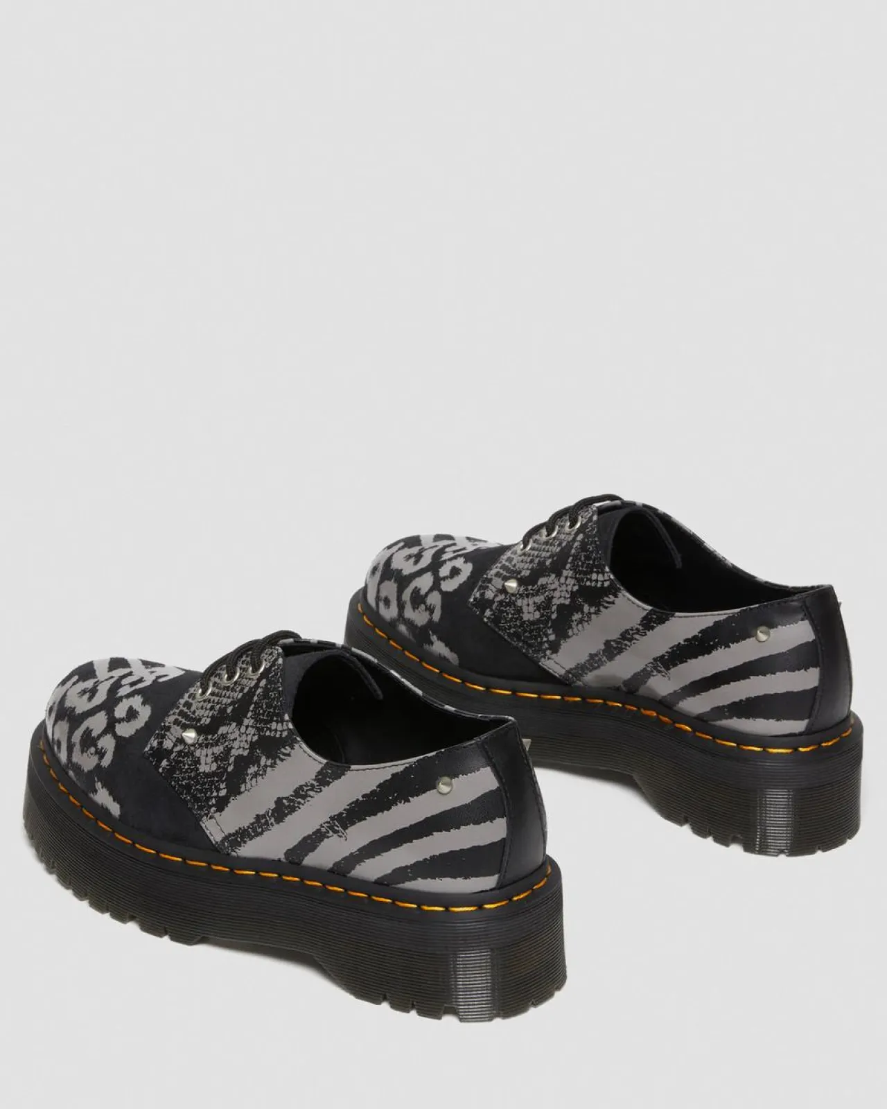 Dr. Martens 1461 Animal Clash Leren & Suède Platform Schoenen^MENS Heren Sale|Veterschoenen