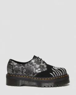 Dr. Martens 1461 Animal Clash Leren & Suède Platform Schoenen^MENS Heren Sale|Veterschoenen