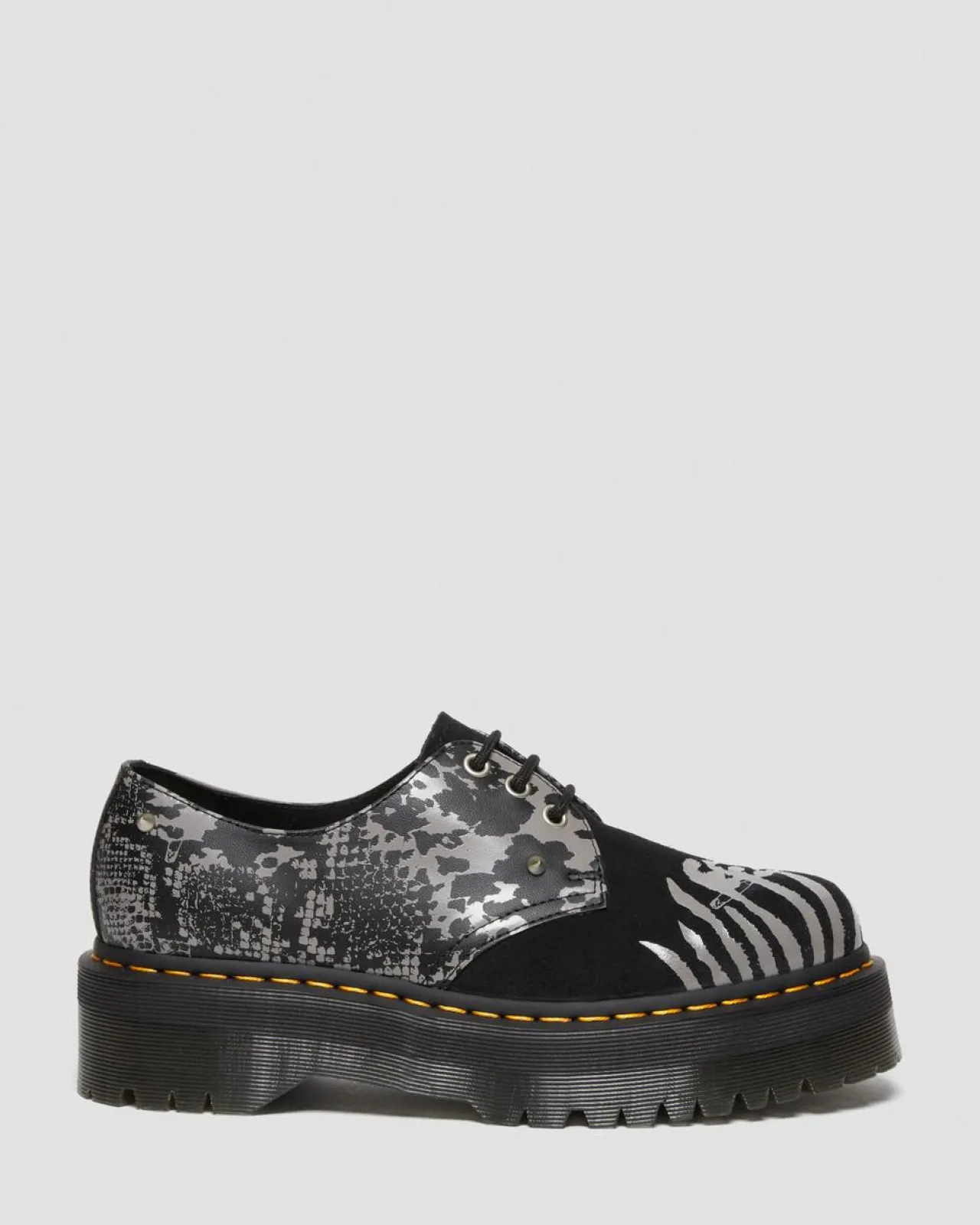 Dr. Martens 1461 Animal Clash Leren & Suède Platform Schoenen^MENS Heren Sale|Veterschoenen
