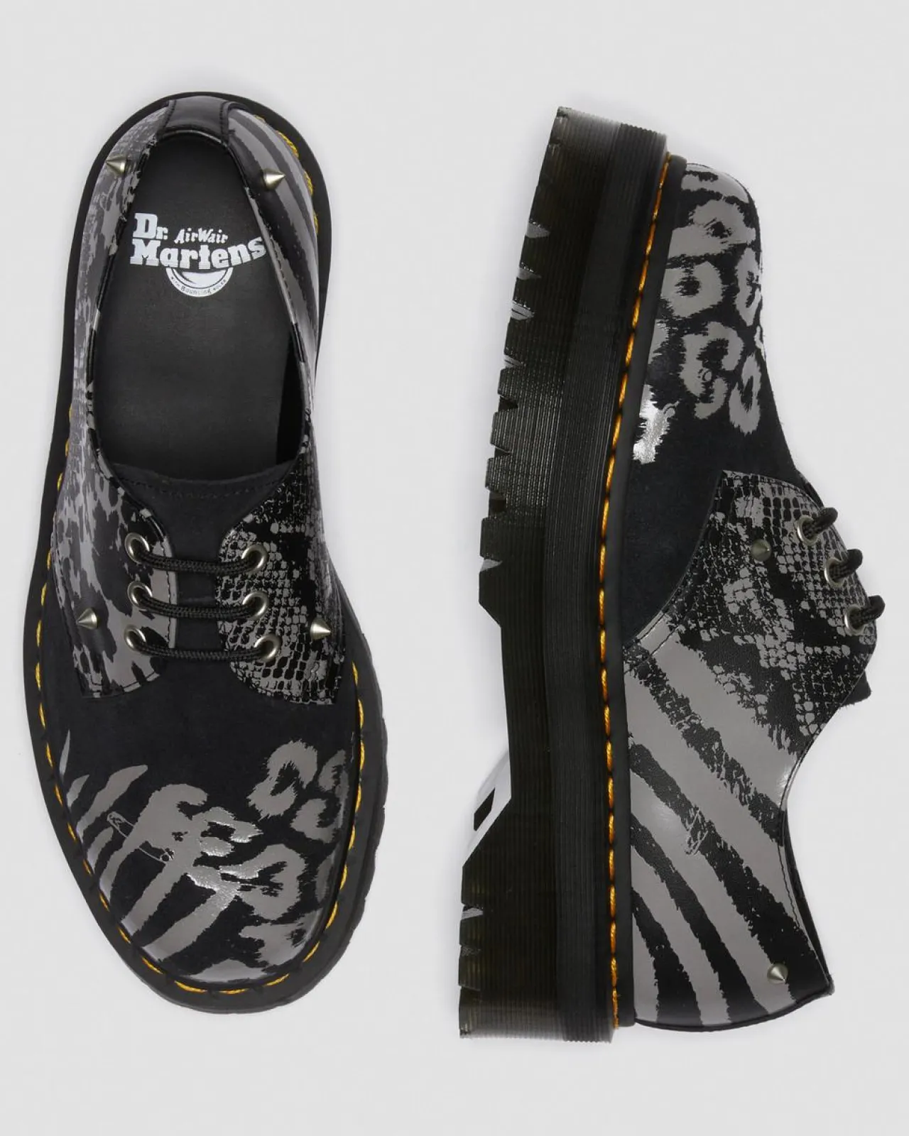 Dr. Martens 1461 Animal Clash Leren & Suède Platform Schoenen^MENS Heren Sale|Veterschoenen