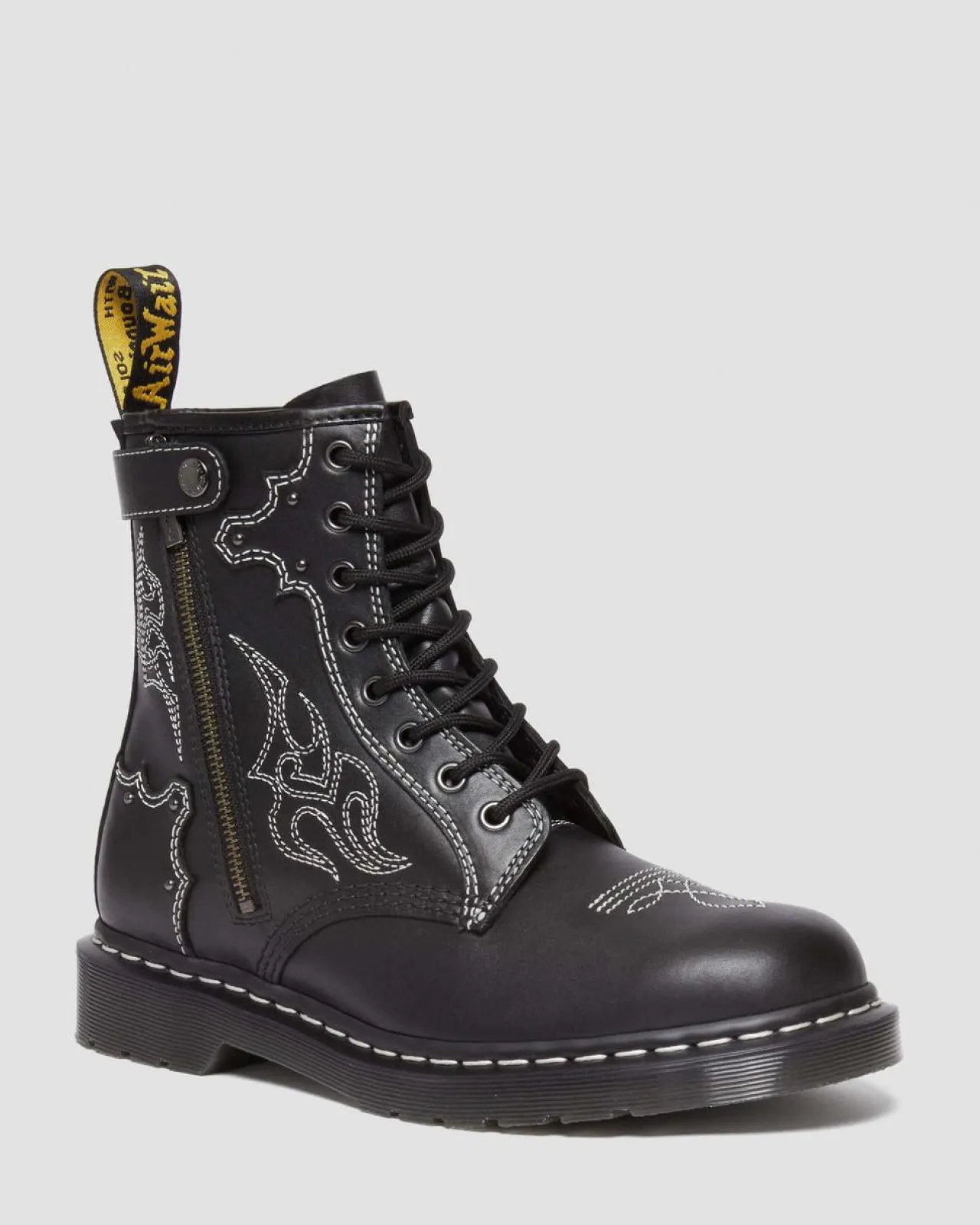 Dr. Martens 1460 Contrasterende Steek Leren Veterlaarzen^ Originals|Nieuw Binnen