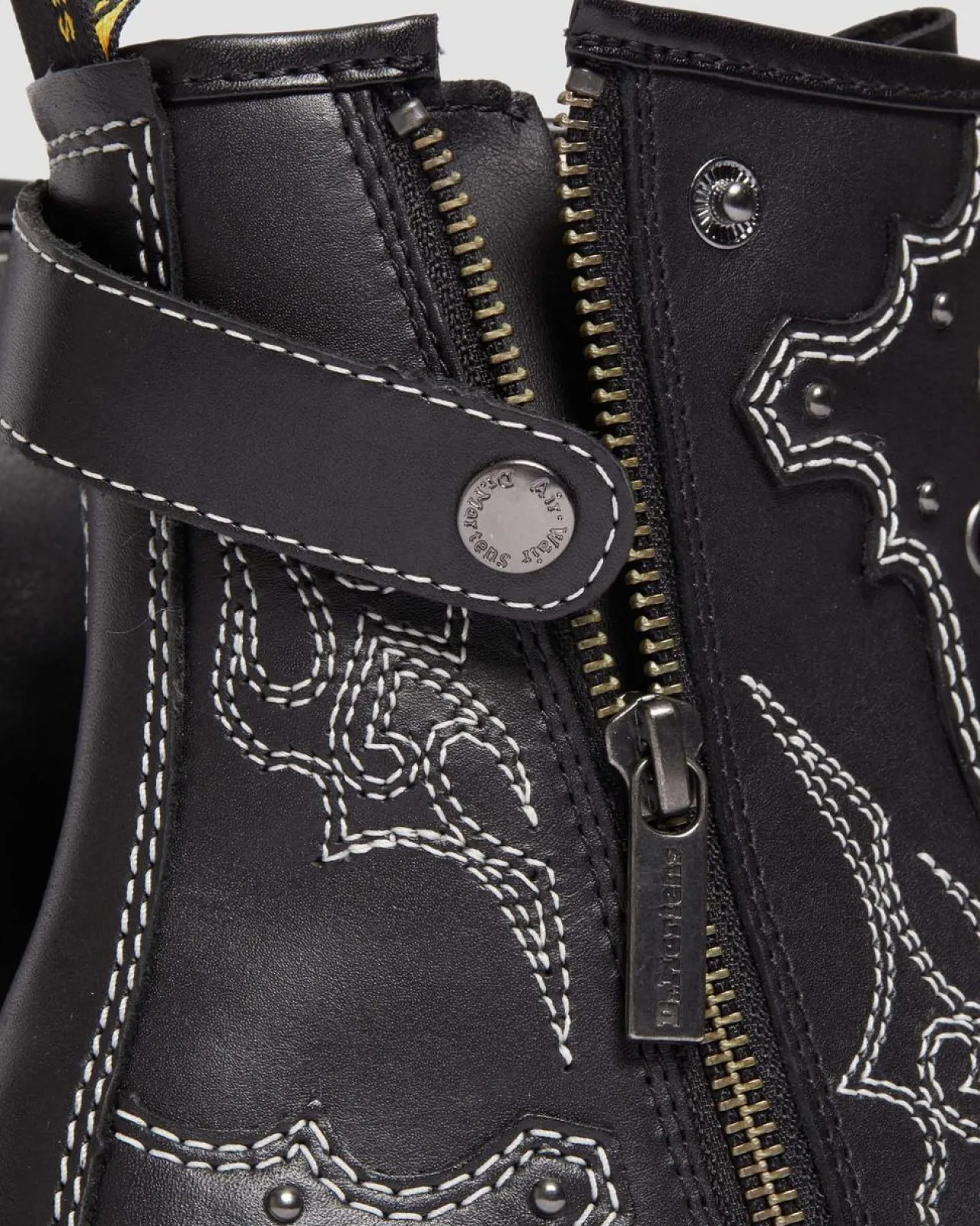 Dr. Martens 1460 Contrasterende Steek Leren Veterlaarzen^ Originals|Nieuw Binnen