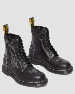 Dr. Martens 1460 Contrasterende Steek Leren Veterlaarzen^ Originals|Nieuw Binnen