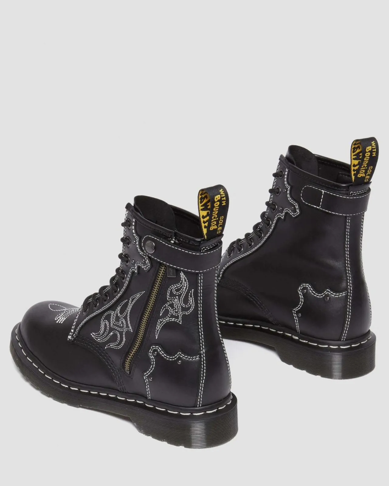 Dr. Martens 1460 Contrasterende Steek Leren Veterlaarzen^ Originals|Nieuw Binnen