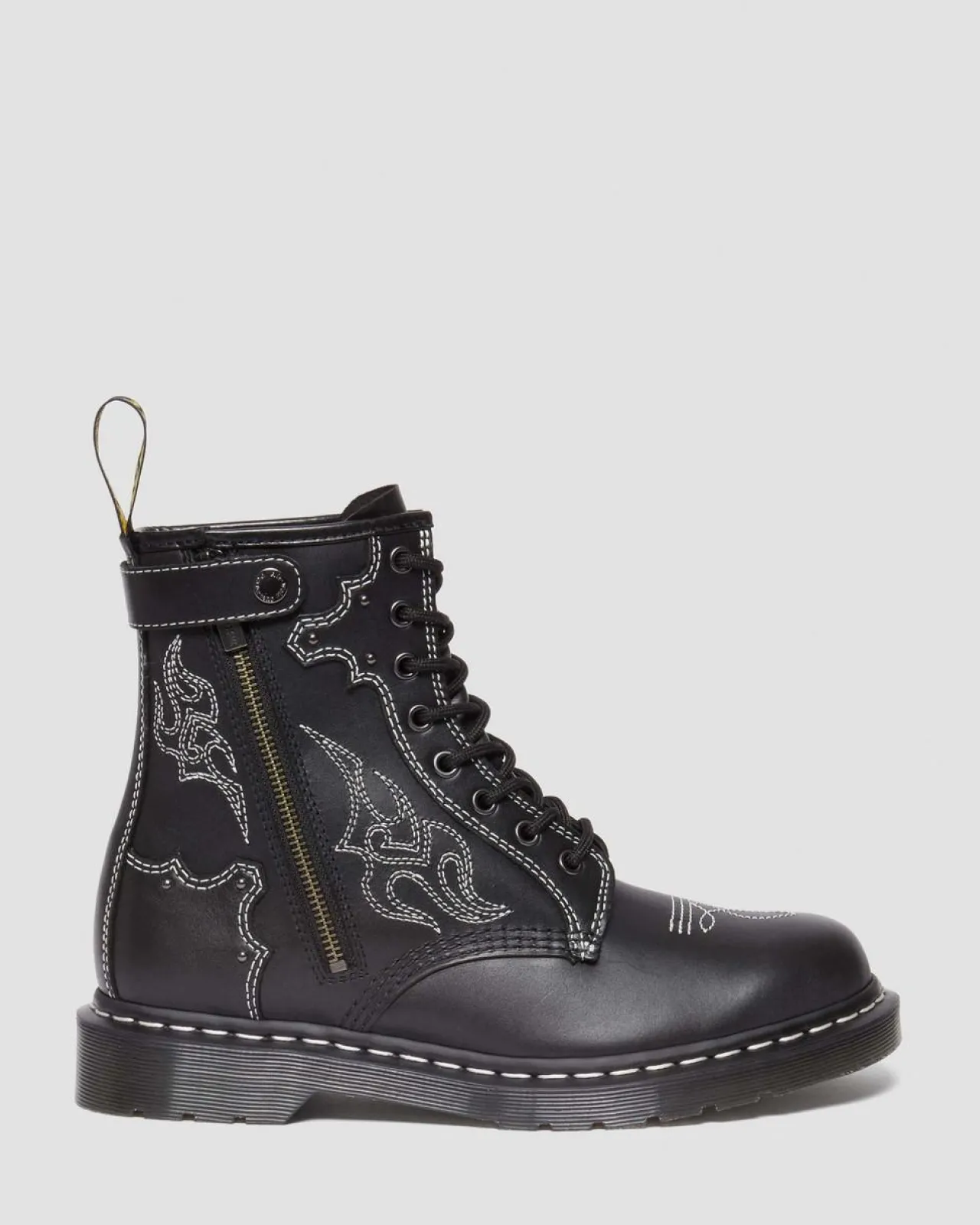 Dr. Martens 1460 Contrasterende Steek Leren Veterlaarzen^ Originals|Nieuw Binnen