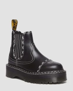 Dr. Martens 2976 Contrasterende Steek Leren Chelsea Laarzen^ Originals|Nieuw Binnen