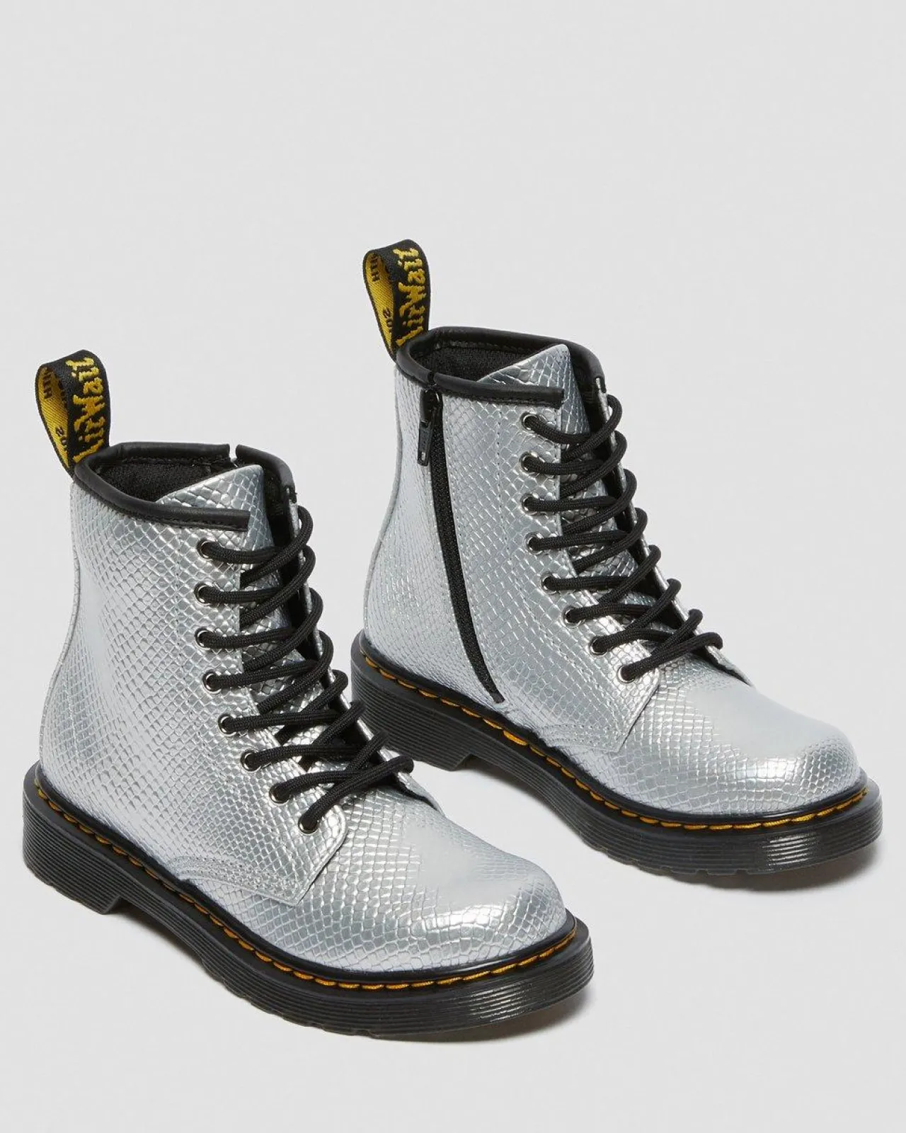 Dr. Martens 1460 Enkellaarzen met Reptiel Reliëf Voor Kinderen^UNISEX Sale Voor Kinderen|Laarzen