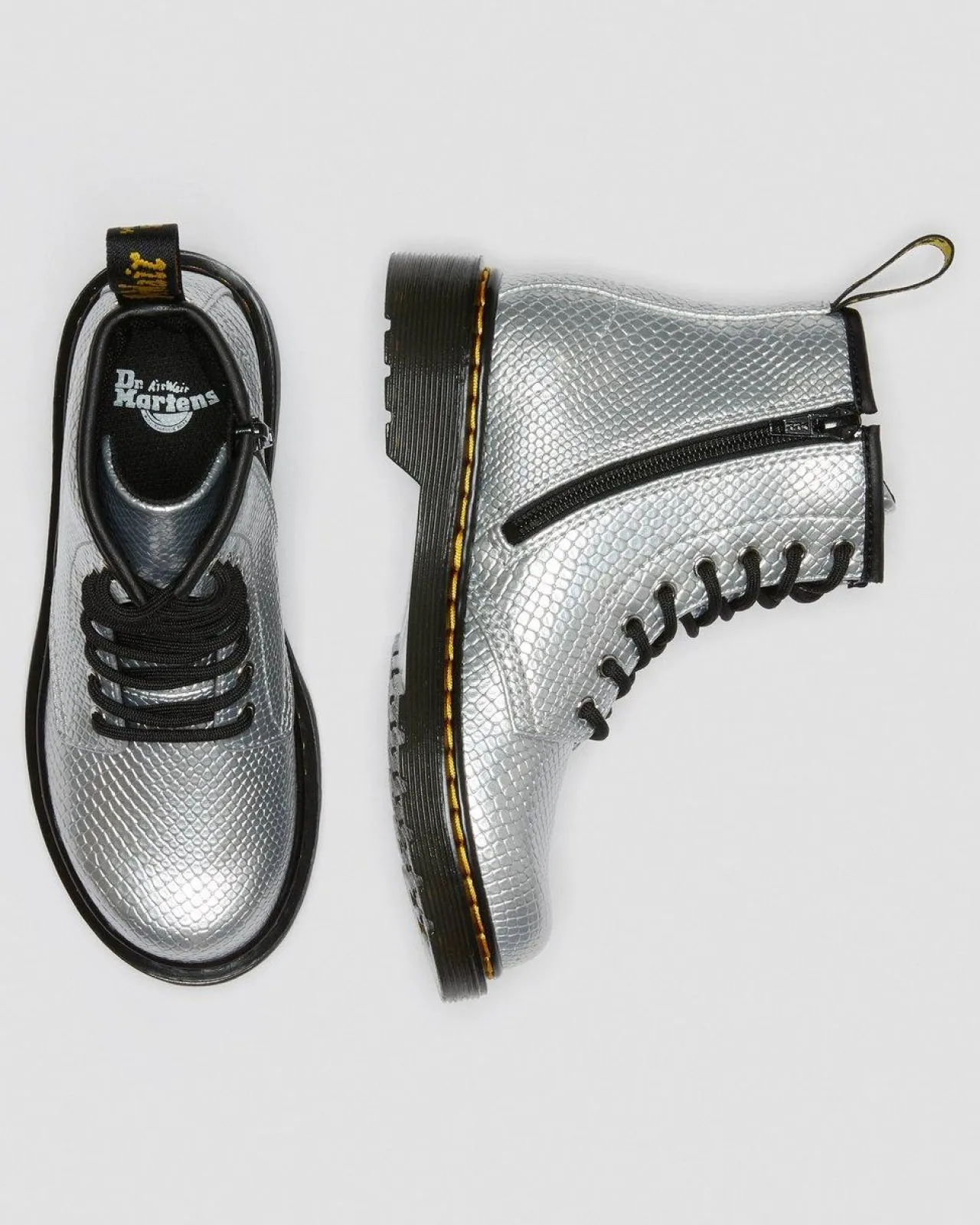Dr. Martens 1460 Enkellaarzen met Reptiel Reliëf Voor Kinderen^UNISEX Sale Voor Kinderen|Laarzen