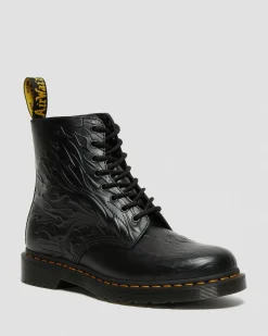 Dr. Martens 1460 Flames Emboss Leren Veterlaarzen^WOMENS Enkellaarzen|Veterlaarzen