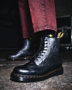 Dr. Martens 1460 Flames Emboss Leren Veterlaarzen^WOMENS Enkellaarzen|Veterlaarzen