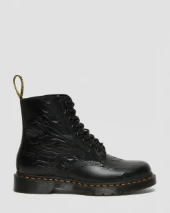 Dr. Martens 1460 Flames Emboss Leren Veterlaarzen^WOMENS Enkellaarzen|Veterlaarzen