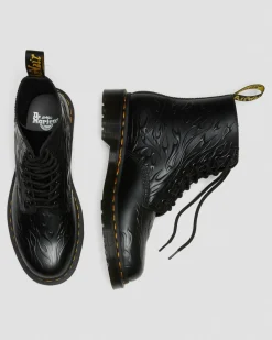 Dr. Martens 1460 Flames Emboss Leren Veterlaarzen^WOMENS Enkellaarzen|Veterlaarzen