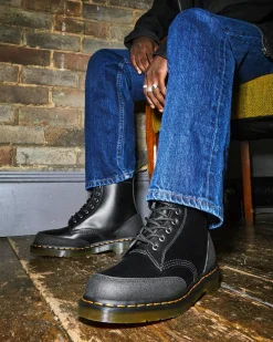 Dr. Martens 1460 Guard Panel Leren Veterlaarzen^WOMENS Heren Sale|Enkellaarzen