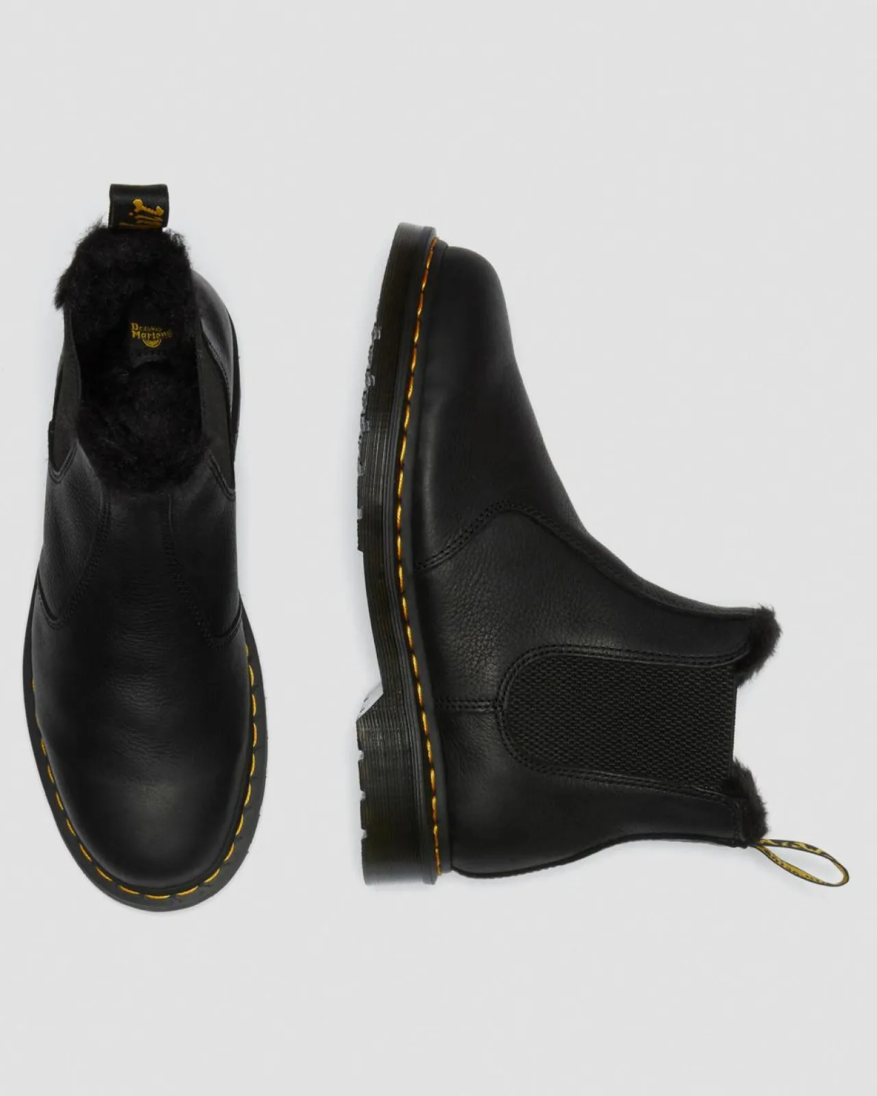 Dr. Martens 2976 IMITATIEBONT GEVOERDE CHELSEA BOOTS^UNISEX Enkellaarzen|Winter Stijlen
