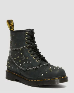 Dr. Martens 1460 Ketting met Studs Leren Veterlaarzen^UNISEX Enkellaarzen|Veterlaarzen