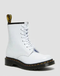 Dr. Martens 1460 Lakleren Krokodillen Reliëf Laarzen^WOMENS Dames Sale|Veterlaarzen