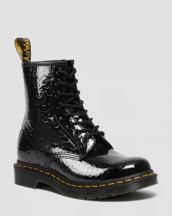 Dr. Martens 1460 lakleren laarzen met reliëf luipaardprint^UNISEX Veterlaarzen|Enkellaarzen