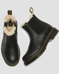 Dr. Martens 2976 Leonore Imitatiebont Gevoerde Chelsea Laarzen^WOMENS Enkellaarzen|Zachte Leren Laarzen