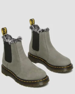 Dr. Martens 2976 Leonore Imitatiebont Gevoerde Nubuck Chelsea Boots^UNISEX Enkellaarzen|Zachte Leren Laarzen