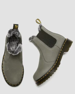Dr. Martens 2976 Leonore Imitatiebont Gevoerde Nubuck Chelsea Boots^UNISEX Enkellaarzen|Zachte Leren Laarzen