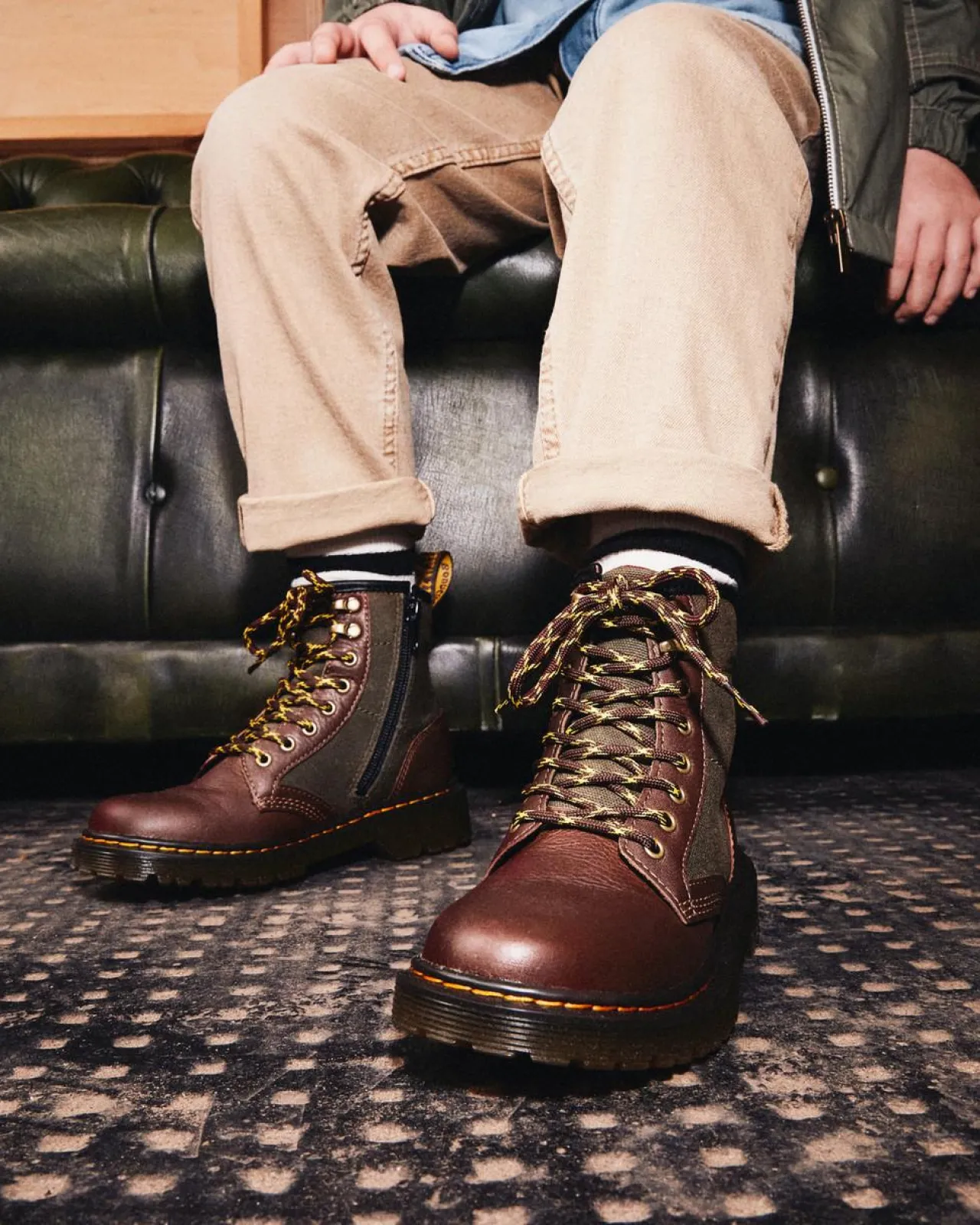Dr. Martens 1460 Panel Canvas & Leren Laarzen voor Kinderen^UNISEX Sale Voor Kinderen|Laarzen