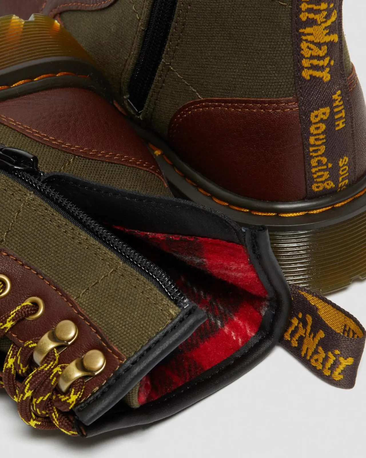 Dr. Martens 1460 Panel Canvas & Leren Laarzen voor Kinderen^UNISEX Sale Voor Kinderen|Laarzen