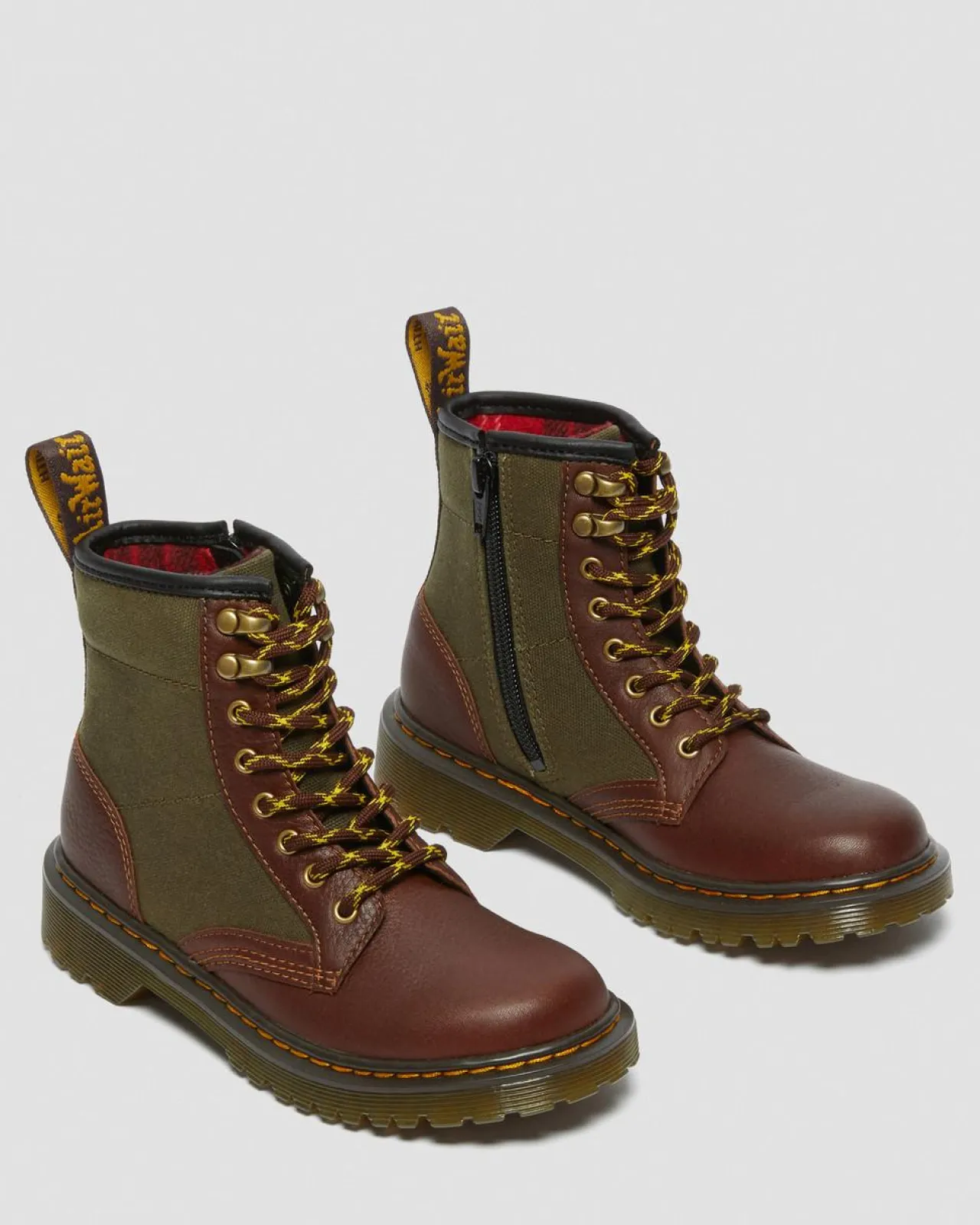 Dr. Martens 1460 Panel Canvas & Leren Laarzen voor Kinderen^UNISEX Sale Voor Kinderen|Laarzen