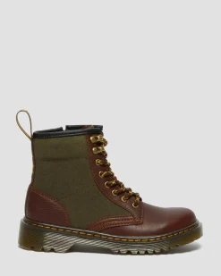Dr. Martens 1460 Panel Canvas & Leren Laarzen voor Kinderen^UNISEX Sale Voor Kinderen|Laarzen