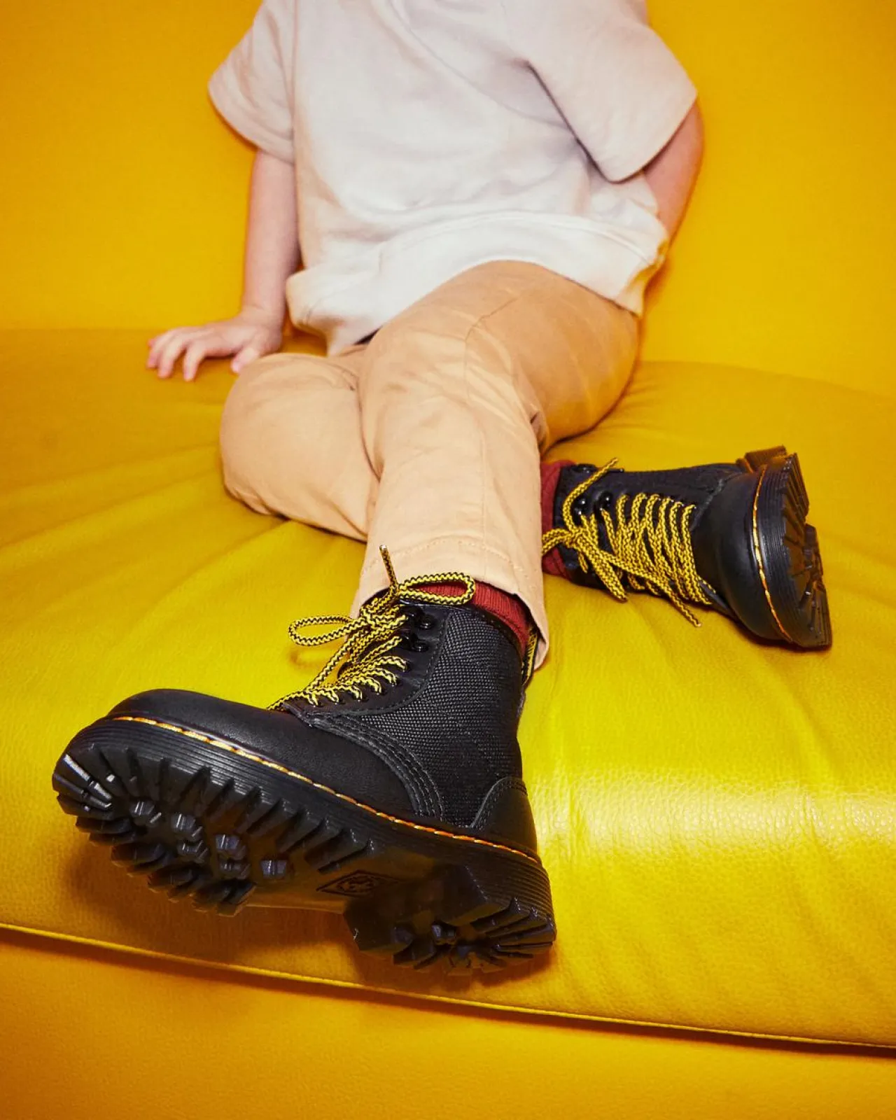 Dr. Martens 1460 Panel Leren Veterlaarzen voor Peuters^UNISEX Sale Voor Kinderen