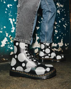 Dr. Martens 1460 Polka Dot Smooth Leren Laarzen^WOMENS Veterlaarzen