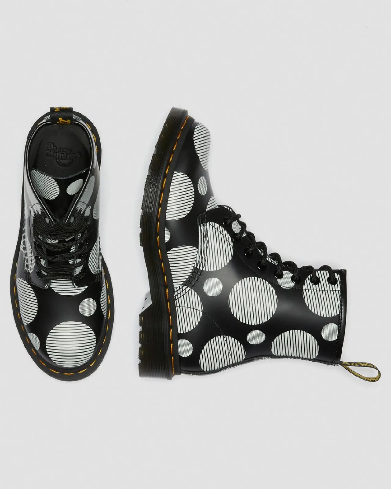 Dr. Martens 1460 Polka Dot Smooth Leren Laarzen^WOMENS Veterlaarzen