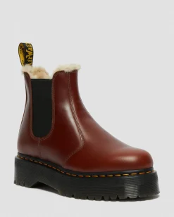 Dr. Martens 2976 Quad Imitatiebont Gevoerde Platform Laarzen^WOMENS Enkellaarzen|Platform Laarzen