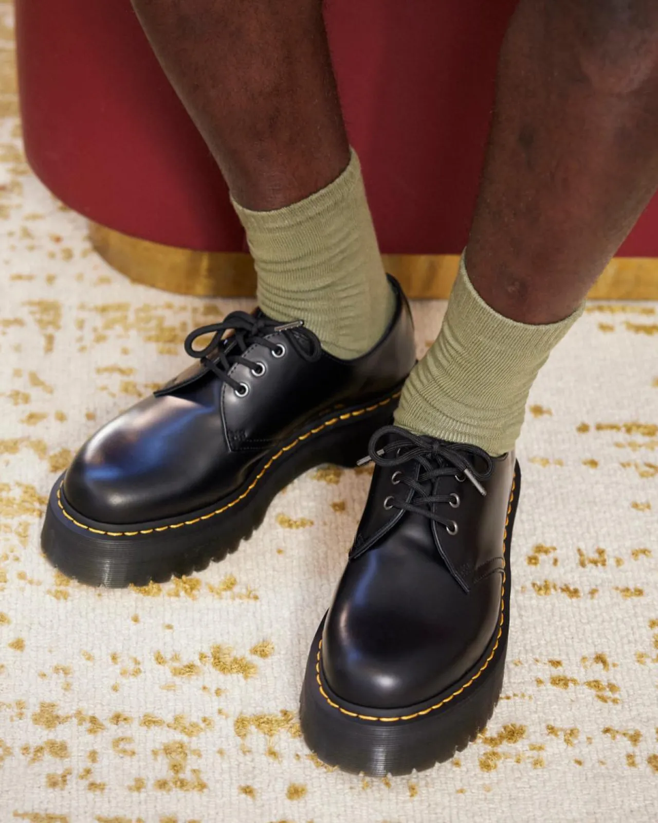 Dr. Martens 1461 Quad Smooth Leren Platform Schoenen^WOMENS Trending Stijlen|Veterschoenen