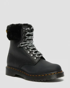 Dr. Martens 1460 Serena Collar Imitatiebont Gevoerde Enkellaarzen^UNISEX Veterlaarzen|Enkellaarzen
