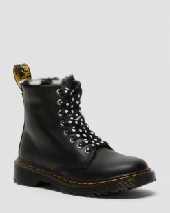Dr. Martens 1460 Serena Imitatiebont gevoerde Leren laarzen voor Kinderen^UNISEX Sale Voor Kinderen|Laarzen
