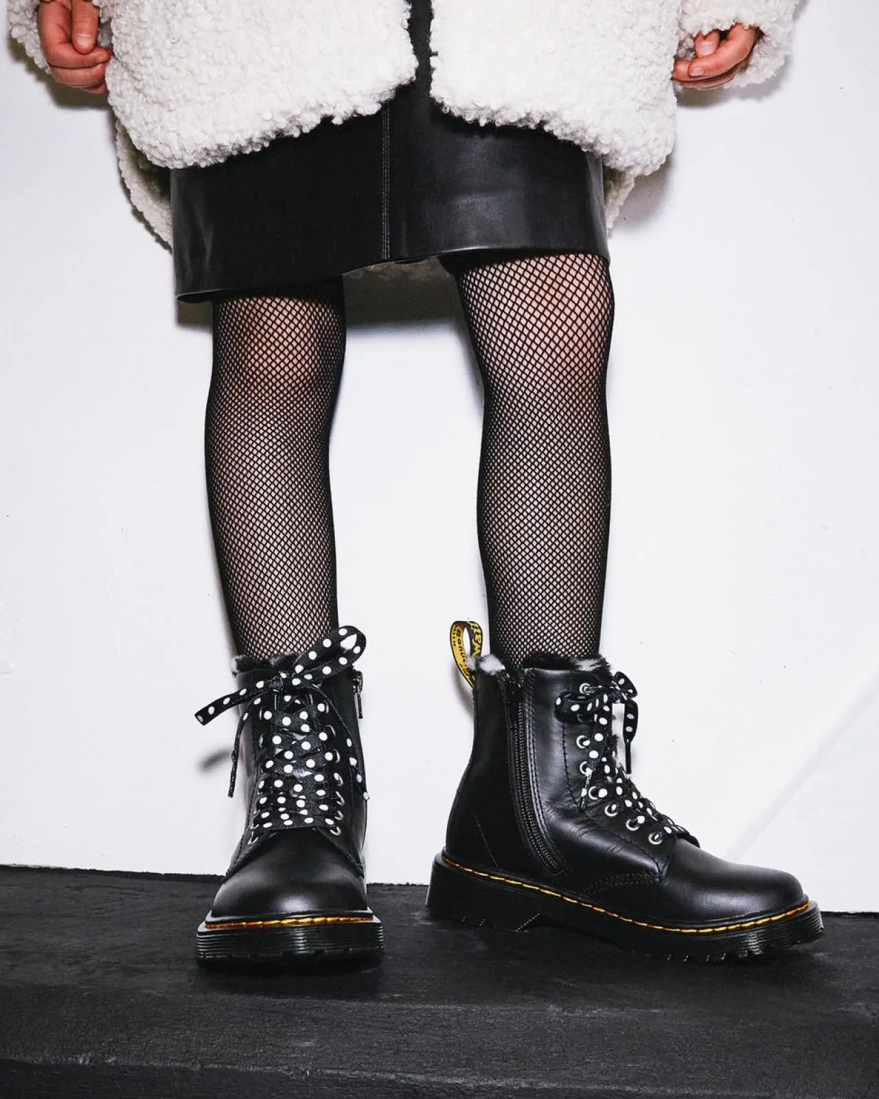 Dr. Martens 1460 Serena Imitatiebont gevoerde Leren laarzen voor Kinderen^UNISEX Sale Voor Kinderen|Laarzen