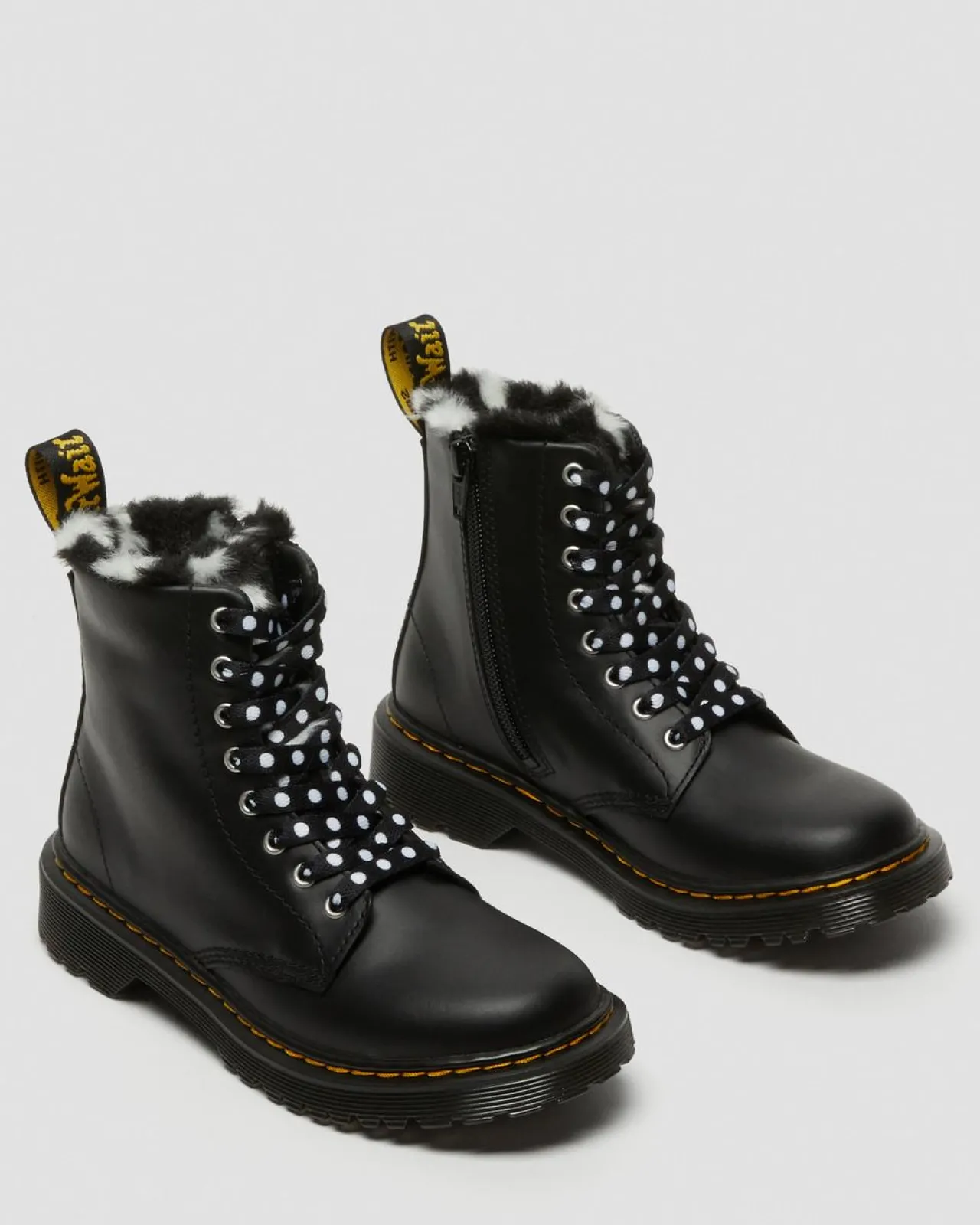 Dr. Martens 1460 Serena Imitatiebont gevoerde Leren laarzen voor Kinderen^UNISEX Sale Voor Kinderen|Laarzen