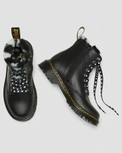 Dr. Martens 1460 Serena Imitatiebont gevoerde Leren laarzen voor Kinderen^UNISEX Sale Voor Kinderen|Laarzen