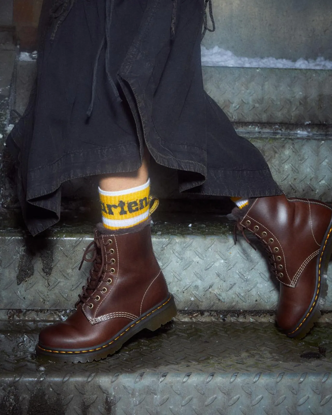 Dr. Martens 1460 Serena Imitatiebont Gevoerde Leren Veterlaarzen^UNISEX Veterlaarzen|Enkellaarzen