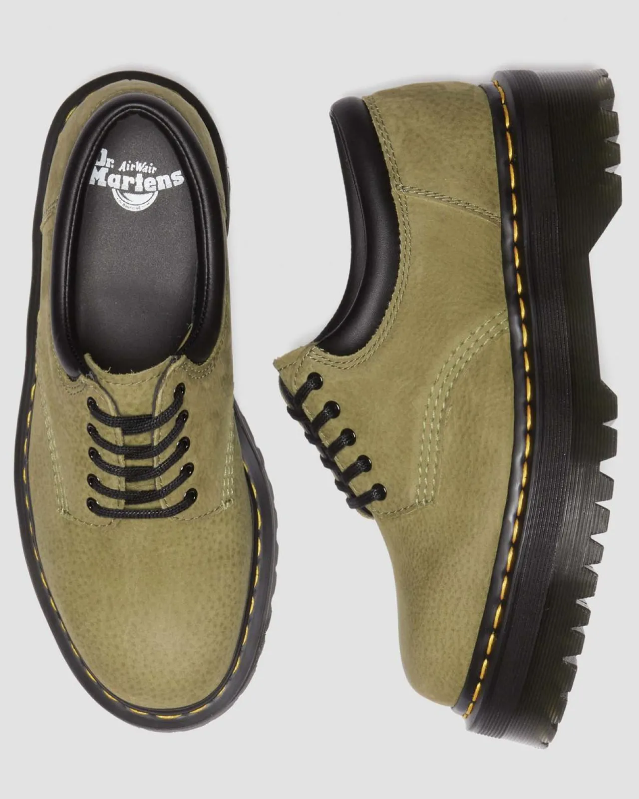 Dr. Martens 8053 Tumbled Nubuck Leren Platform Schoenen^ Nieuw Binnen|Trending Stijlen