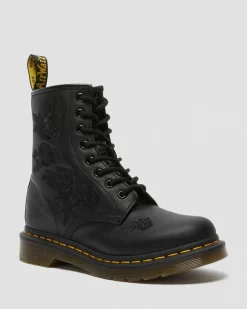 Dr. Martens 1490 Vonda Mono Rose Leren Veterlaarzen met Bloemenprint^UNISEX Veterlaarzen|Enkellaarzen