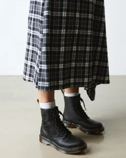 Dr. Martens 1490 Vonda Mono Rose Leren Veterlaarzen met Bloemenprint^UNISEX Veterlaarzen|Enkellaarzen