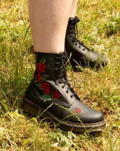 Dr. Martens 1490 Vonda Rose Leren Veterlaarzen met Bloemenprint^UNISEX Veterlaarzen|Enkellaarzen