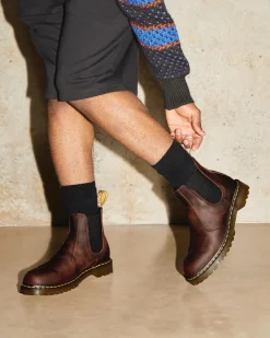 Dr. Martens 2976 Waxed Volnerf Leren Chelsea Boots in Zwart^WOMENS Enkellaarzen|Chelsea Boots