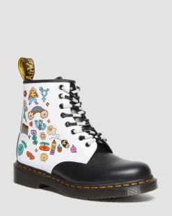 Dr. Martens 1460 Wednesday Holmes Pride Smooth Leren Laarzen^MENS Enkellaarzen|Veterlaarzen