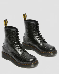 Dr. Martens 1460 Wild Croc Leren Veterlaarzen^WOMENS Veterlaarzen|Enkellaarzen